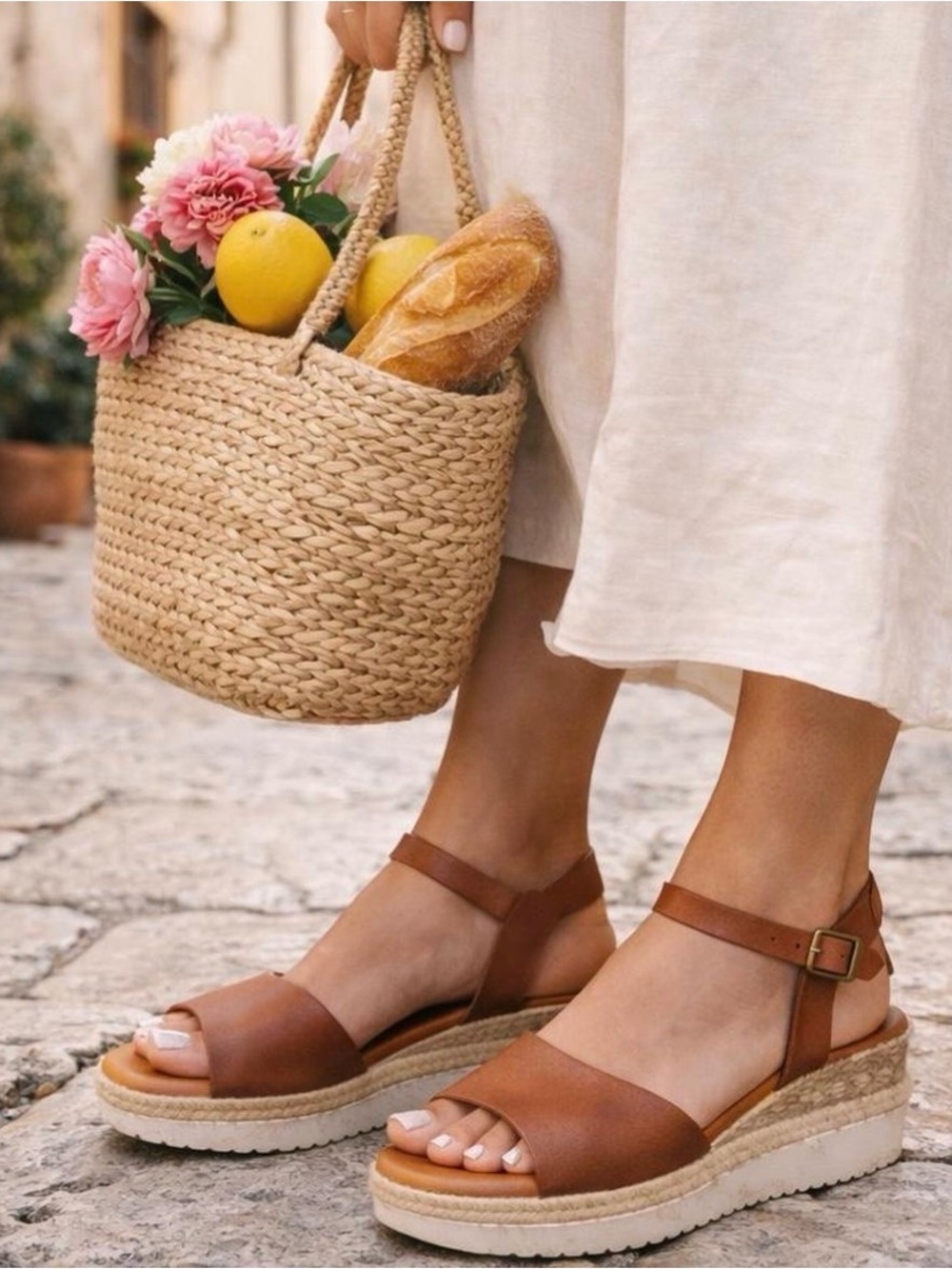 Bertuchi Platform Leather Strappy Sandals. Size 41